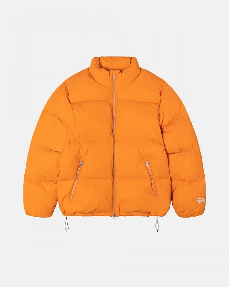 Orange Stussy Nylon Down Jackets | 0198QTCXF