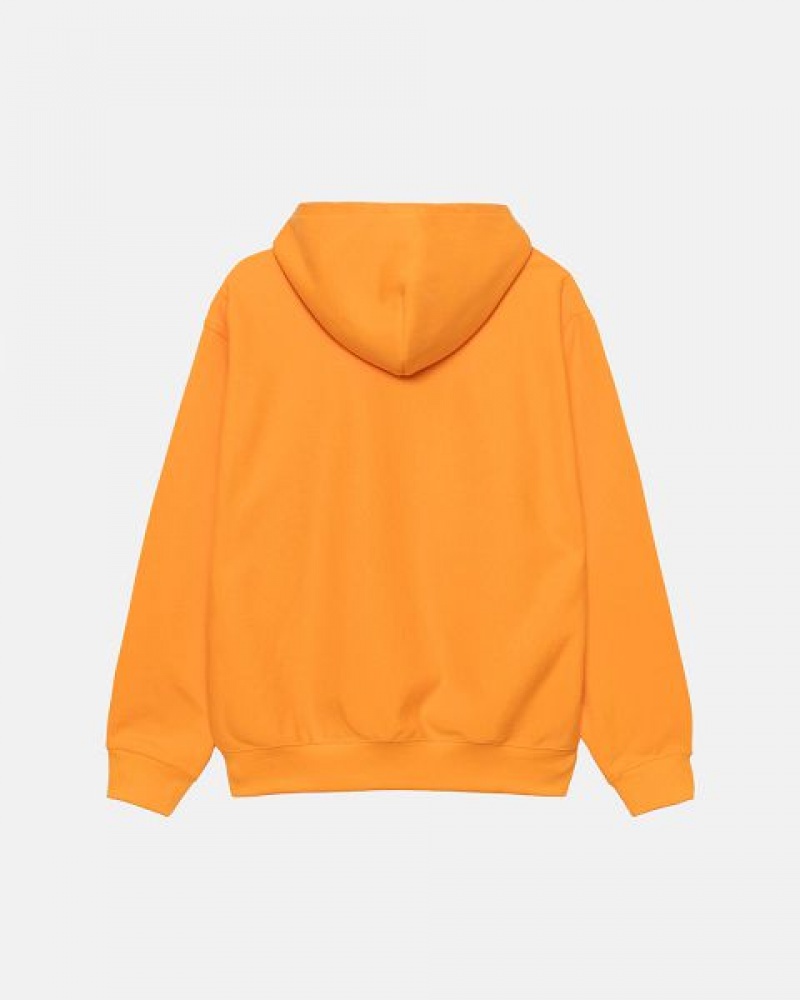 Orange / White Stussy Stock Logo Applique Hoodie | 2153VDFLM