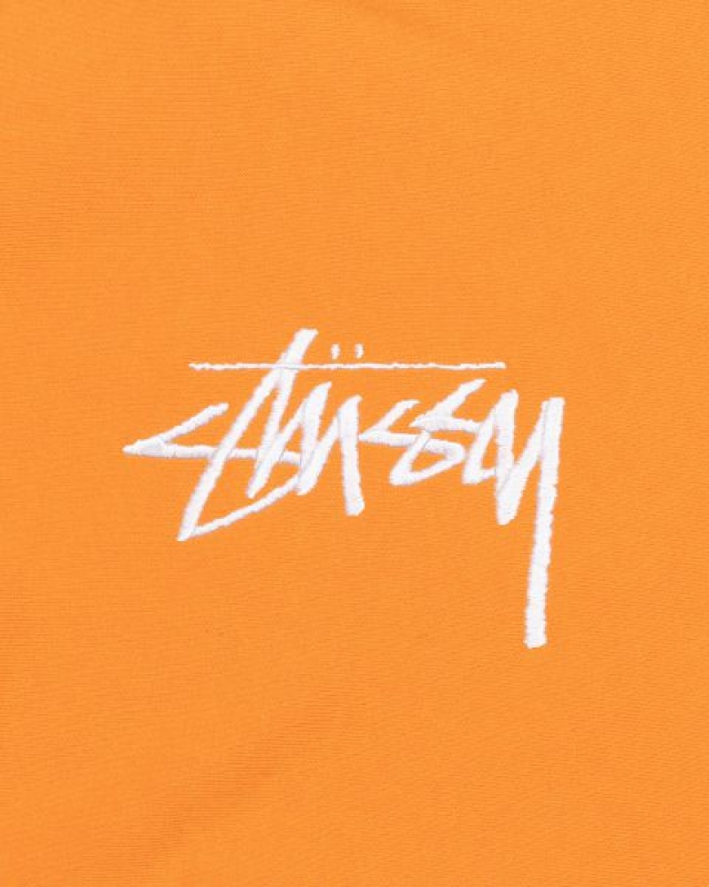 Orange / White Stussy Stock Logo Applique Hoodie | 2153VDFLM