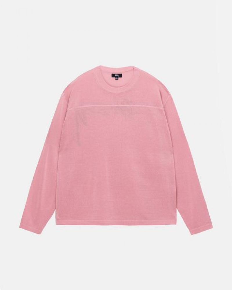 Pink Stussy Football Sweaters | 1708WVMZC