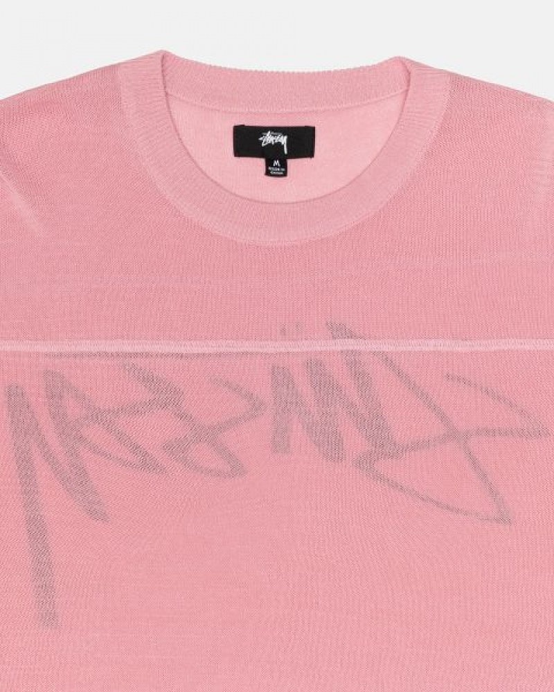 Pink Stussy Football Sweaters | 1708WVMZC