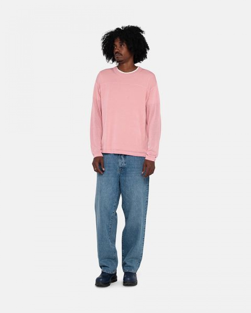 Pink Stussy Football Sweaters | 1708WVMZC