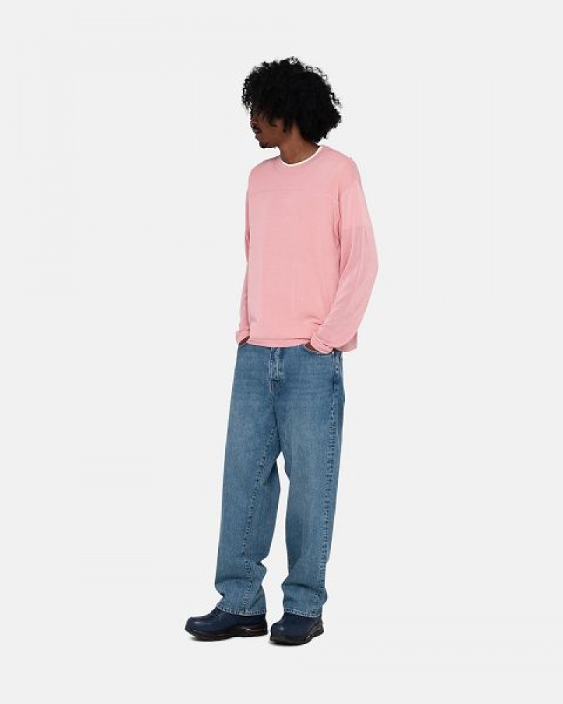 Pink Stussy Football Sweaters | 1708WVMZC