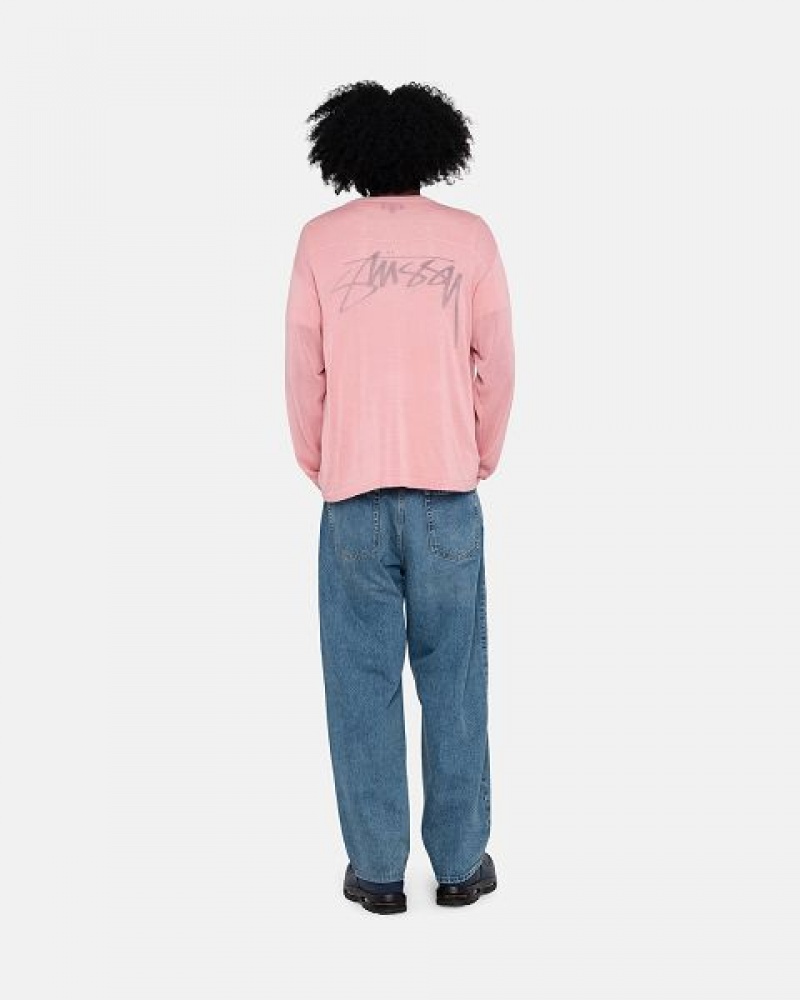 Pink Stussy Football Sweaters | 1708WVMZC