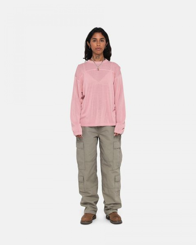 Pink Stussy Football Sweaters | 1708WVMZC