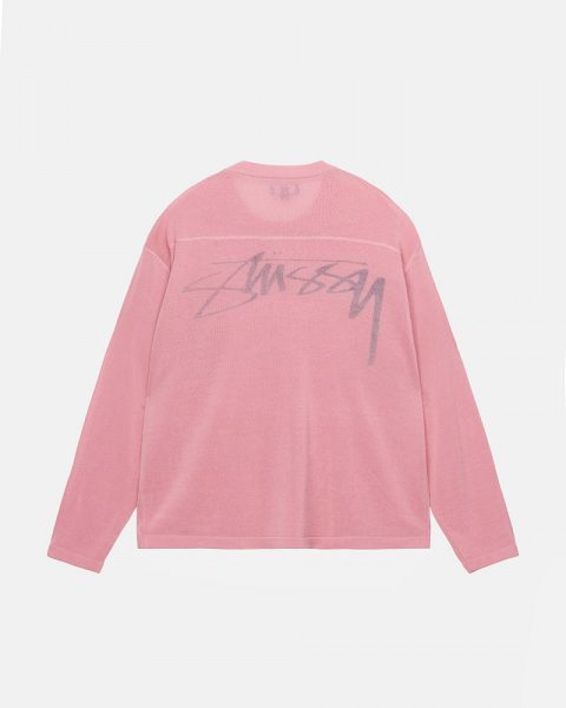 Pink Stussy Football Sweaters | 1708WVMZC