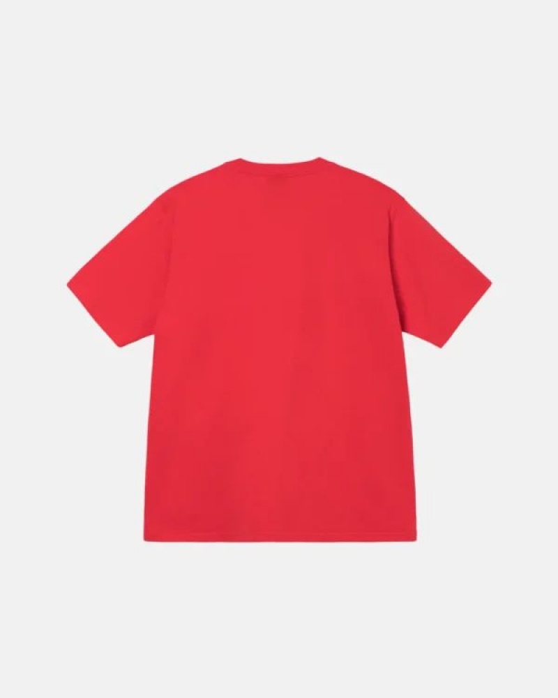 Red Stussy Motel T Shirts | 1943VTWEH