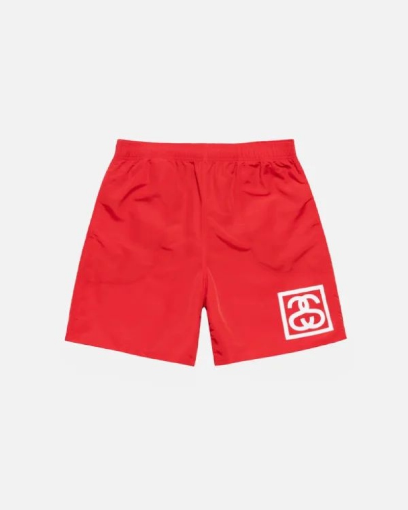 Red Stussy Ss-link Water Shorts | 6012EMWDO