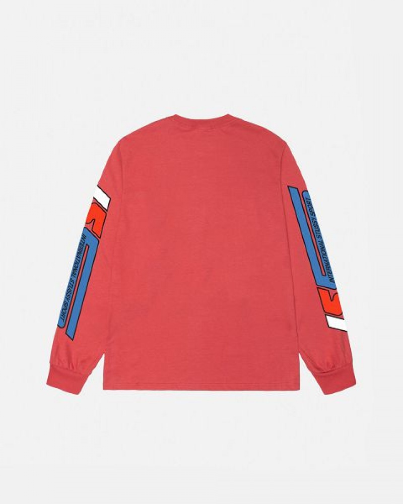 Red / Blue / White Stussy Sport Ls Sweatshirts | 1325UQJZW