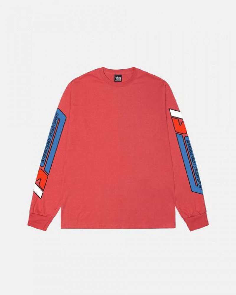 Red / Blue / White Stussy Sport Ls Sweatshirts | 1325UQJZW