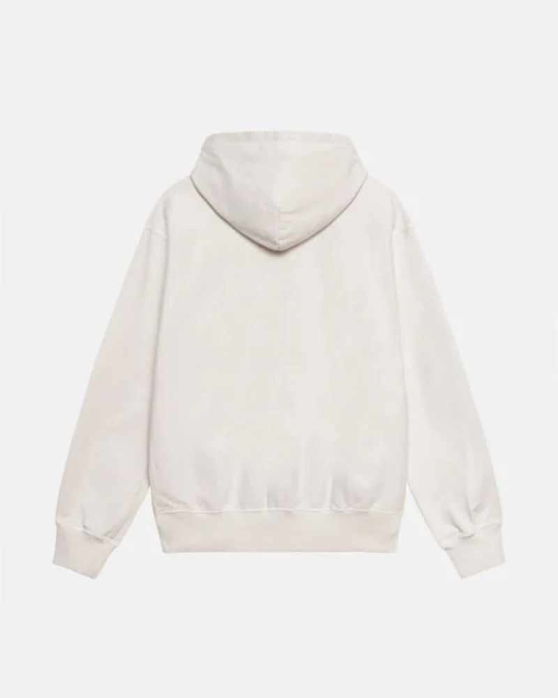 White Stussy Block Sport Pigment Dyed Hoodie | 7184EBHCO