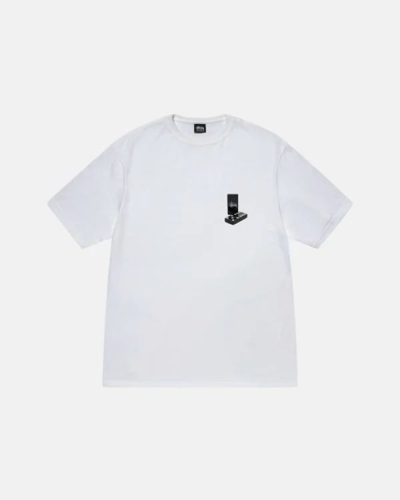 White Stussy Dominoes T Shirts | 9613GFELQ