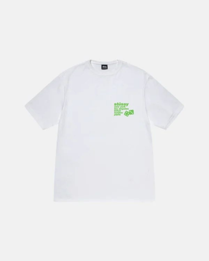 White Stussy Silhouette T Shirts | 4351ZBDQE