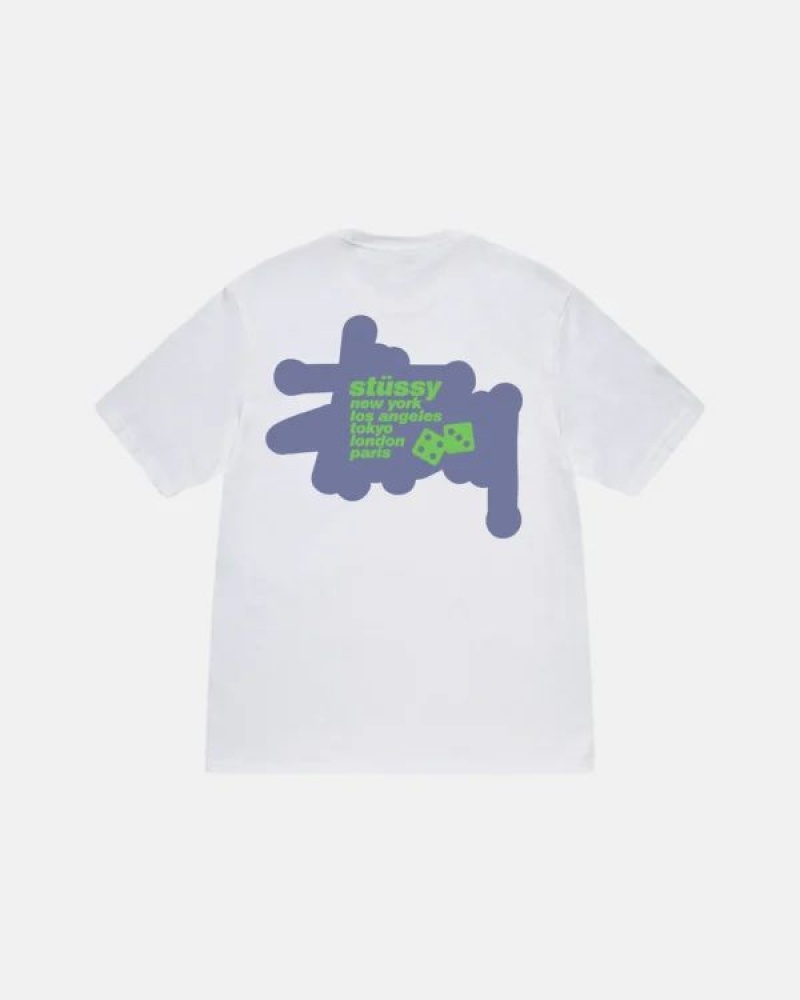 White Stussy Silhouette T Shirts | 4351ZBDQE