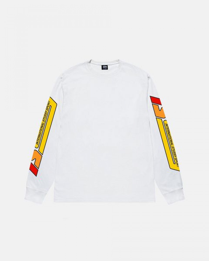 White Stussy Sport Ls Sweatshirts | 3251JDWTE