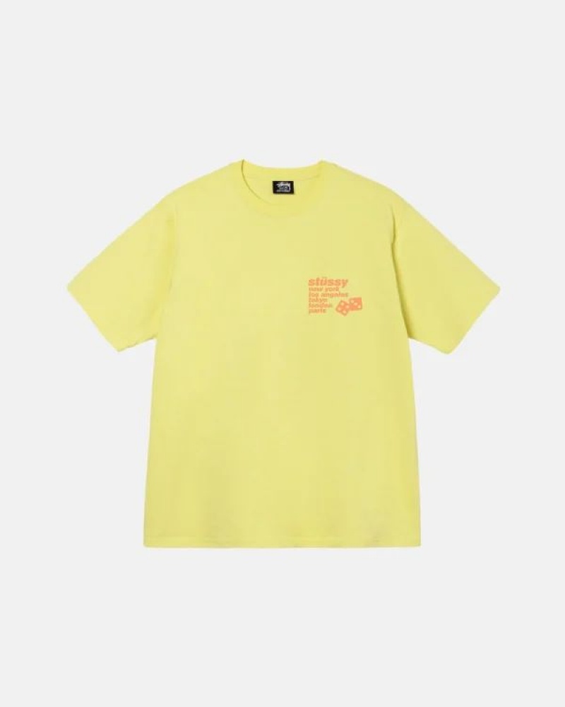 Yellow Stussy Silhouette T Shirts | 4865OFBWJ