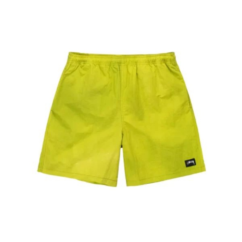 Yellow / Black Stussy Wave Dye Nylon Shorts | 8605RKQPL